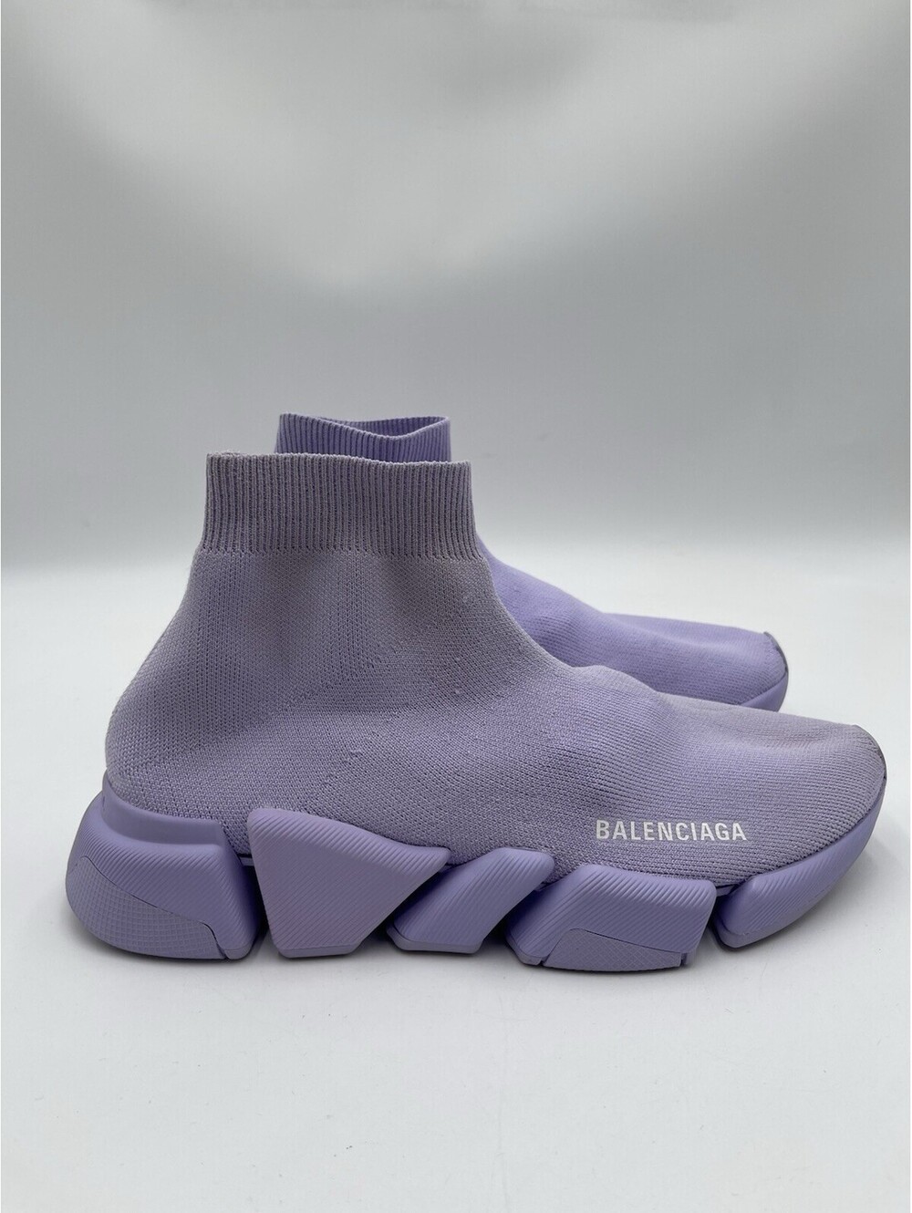 Women’s Balenciaga Speed 2.0 sock sneakers in lilac stretch-knit Size 9